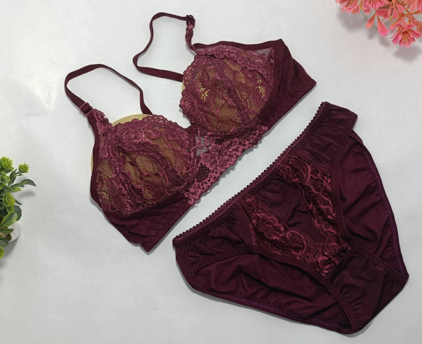 Flossy Cosy Net Bra and Panty Set for Women - Sexy Lingerie Innerwear