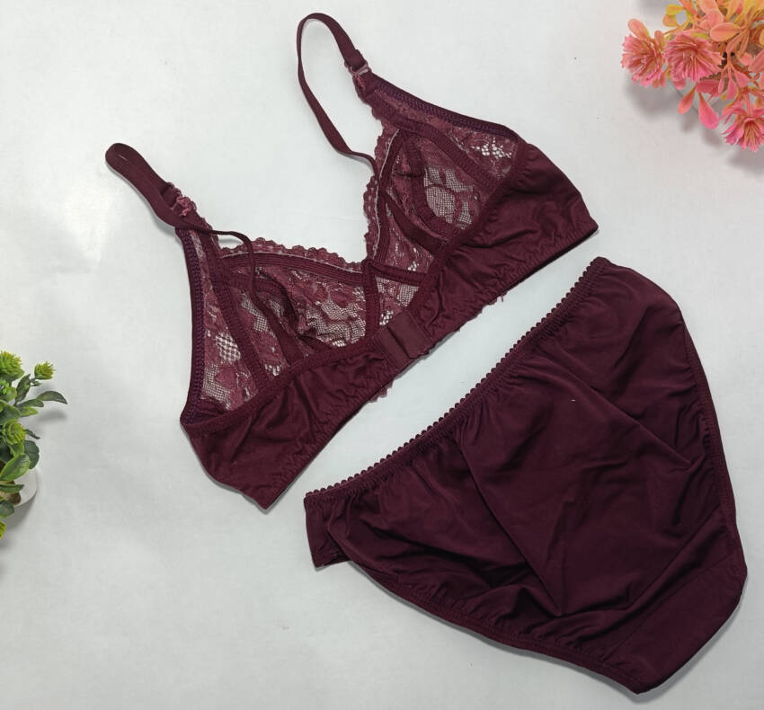 Flossy Cosy Net Bra and Panty Set for Women - Sexy Lingerie Innerwear - Image 2